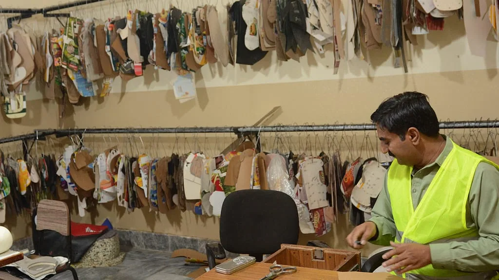 Rainwolf Sports factory — pattern-making and cutting room in Sialkot